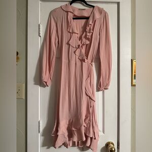 Fresh Blush Ruffle Midi Dress